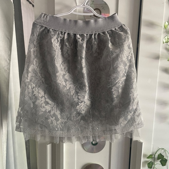 Grey Flower Detail Skirt - Picture 1 of 5